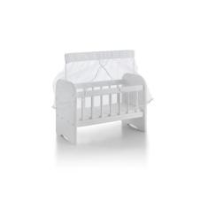 Berço Para Boneca Ninar Com Enxoval Branco - Sonno Baby