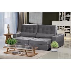 Sofá Modular Curitiba 3 Lugares 2.30 MT Retrátil Reclinável Veludo Sof