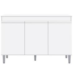 Balcão Gabinete de Pia Com Tampo 120cm 3 Portas Manu - AJL Móveis, Bra