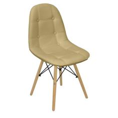 Cadeira Charles Eames Botonê Eiffel Wood Estofada Couro - Lianto Decor