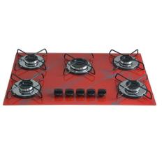 Fogão Cooktop Chamalar 5 Bocas Ultra Chama Bivolt XP, MARMORIZADO VERM