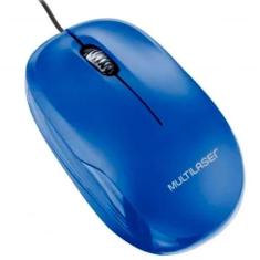 Mouse Com Fio Mid 1200dpi Conexão USB Cabo de 120cm 3 Botões Textura Fosca Azul - MO293