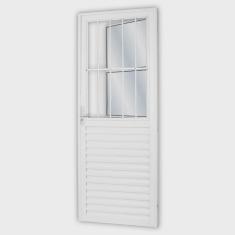 Porta de Alumínio Postigo 210x80cm com Vidro Mini Boreal Soft Plus mgm