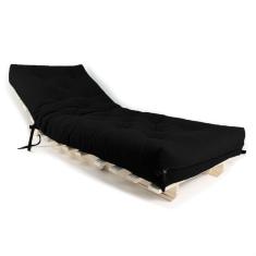 Sofa Cama Solteiro Futon Dobrável Preto