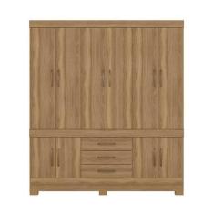 Guarda Roupa Casal 10 Portas 3 Gavetas New Murano Amêndola - DEMOBILE