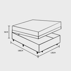 Cama Box Com Baú Casal Sintético + Colchão De Espuma D33 - Ortobom - iso 100 138cm - Branco