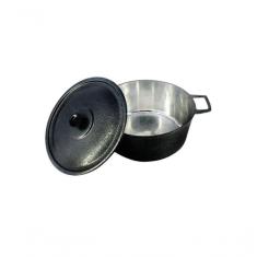 Caçarola Panela Craqueada Alça Alumínio E Tampa 40Cm Preto