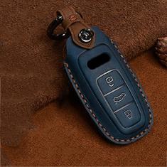 Capa para porta-chaves do carro, capa de couro inteligente, adequado para Audi A1 A3 A4 A5 Q7 A6 C5 C6, porta-chaves do carro ABS Smart porta-chaves do carro