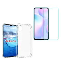 Capa Capinha Anti Shock Xiaomi Redmi 9A 6.53", Capa Anti-Impacto, Transparente + 2 Película Vidro