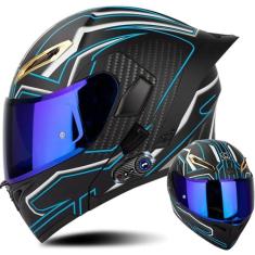 Capacete de motocicleta de rosto inteiro Bluetooth com viseira solar dupla e cauda Capacete modular de motocross para jovens adultos, mulheres, homens, mulheres, capacetes esportivos aprovad