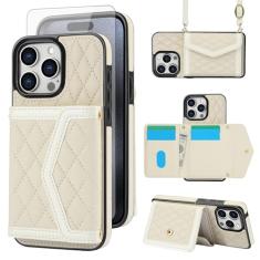 Asuwish Capa de celular para iPhone 12 Pro iPhone12 6.1 carteira com protetor de tela de vidro temperado bloqueio RFID suporte para cartão de crédito alça transversal iPhone12pro 5G i 12s 12pro