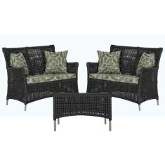 2 Sofás Área e Mesa Igapó Alumínio Pintura Fendi Corda Náutica Estofad