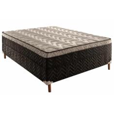 Cama Box Conjugado Casal: Colchão Ortopédico D33 Pasquale Black (138x188x48) - Paropas