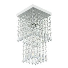 Lustre Plafon De Cristal Acrilico Spark Branco Maravilhoso - MARRYLUZ