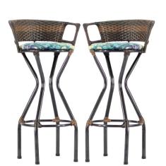 Conjunto 2 Banquetas com Assento Estofado Charme em Ferro - Coage Móve