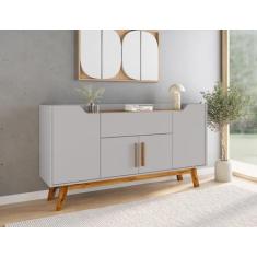 Buffet Aparador 1 Gaveta 4 Portas Retro Pés De Madeira Future - Móveis