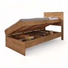Cama Baú Larissa Solteiro Naturale com Colchão Framar