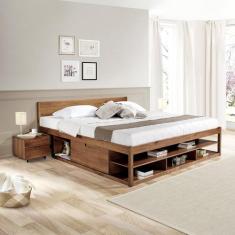 Cama King Multifuncional Madeira Maciça Irara CabeCasa MadeiraOriginal