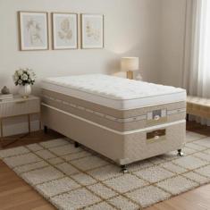 Cama Box + Colchão Castor Solteiro Silver Star Air One Face Pocket 120