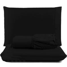 Jogo de Lençol Pratik Peletizado Queen 3 Peças Barato - Preto