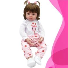 Bebe Reborn Girafinha Corpo de Silicone Marca New Happy