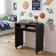 Escrivaninha Smile 1 Prateleira Preto - Olivar Móveis