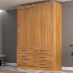 Guarda Roupa Casal 2 Portas de Correr 6 Gavetas Veneza Yescasa Amarelo