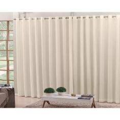 Cortina Voil Com Forro Blackout 3,00X2,80 Corta Luz Bege