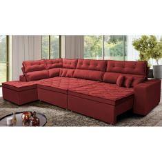 Sofá de Canto Retrátil e Reclinável Esquerdo 3,00x2,36m Molas Cama inBox Espanha. Velusoft