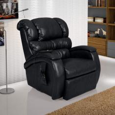 Poltrona Motorizada Reclinável Imperial Império Estofados  Preto