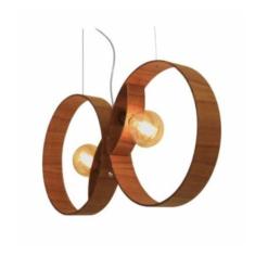 Pendente Madeira Imbuia Oval 35 X 73 X 13cm Ref.3006 - Fox Lustres