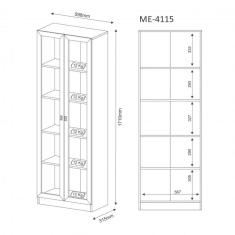 Armário Multiuso 2 Portas de Vidro 4 Prateleiras Tecno Mobili Nogal