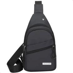 Bolsa Pochete de Ombro Lorben Mochila Pequena Transversal Tiracolo Masculino Feminino Cinza