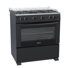 Fogao 5 Bocas Venax Gaudi GIIi Preto Fosco Gas Glp