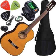 Kit Violão Clássico Eletroacústico Nylon Eagle Dh69 Natural