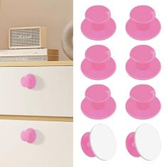Elistonie Pacote com 8 puxadores de armário instantâneos, puxador de gaveta, puxador de gaveta com adesivo para porta deslizante para janelas de vidro, guarda-roupas, botão de descascar e colar sem