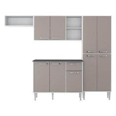 Cozinha Compacta Xangai 9 Portas Multimóveis Branco/Laca Fumê