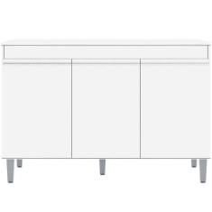 Balcão De Pia Para Cozinha 120 Cm Kadu 3 Portas Branco