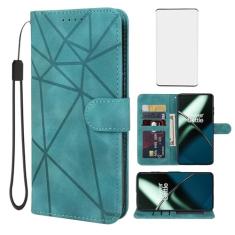 Wanyuexes Capa para OnePlus 11, capa carteira One Plus 11 5G PHB110 com protetor de tela de vidro temperado, sensação de pele PU flip fólio suporte para cartão de crédito capa de telefone para OnePlus