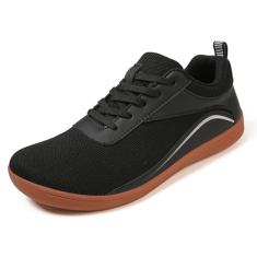Dressnu Tênis de corrida respirável tamanho grande malha masculino macio inferior feminino, Preto, 38