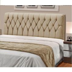 Cabeceira Estofada King 195cm Veloplus Istambul Dobuê, Bege