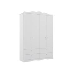 Guarda Roupa Infantil Permobili Provençal Encanto 04 pts MDF, Branco