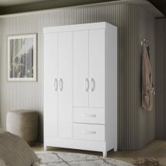 Guarda Roupas Solteiro 4 Portas 2 Gavetas Mobi - Albatroz Móveis