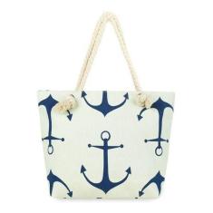Bolsa Feminina Moda Praia Lona Ancora Marinheiro Corda - oem