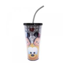 Copo Disney com Cubos de Gelo Preto Mickey e Minnie Tsum Tsum 600ml - 