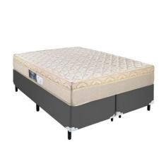Cama King Arezzo e Box Molas Ensacadas Cinza Portobel