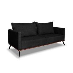 Sofá 2 Lugares Zeus Linho Bouclê Preto 160 cm - Modern