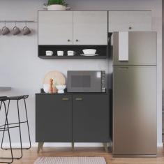 Cozinha Compacta 2 Peças 5 Portas 1 Nicho Porta Tempero Atena Gralar