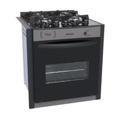 Fogão De Embutir 4 Bocas Venax Gaudi Prisma Vitreo A Gás Grafite Bivolt
