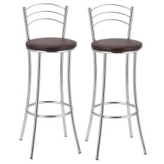 Kit 2 Banquetas Cromadas Bc26-a A109 Cromado/marrom